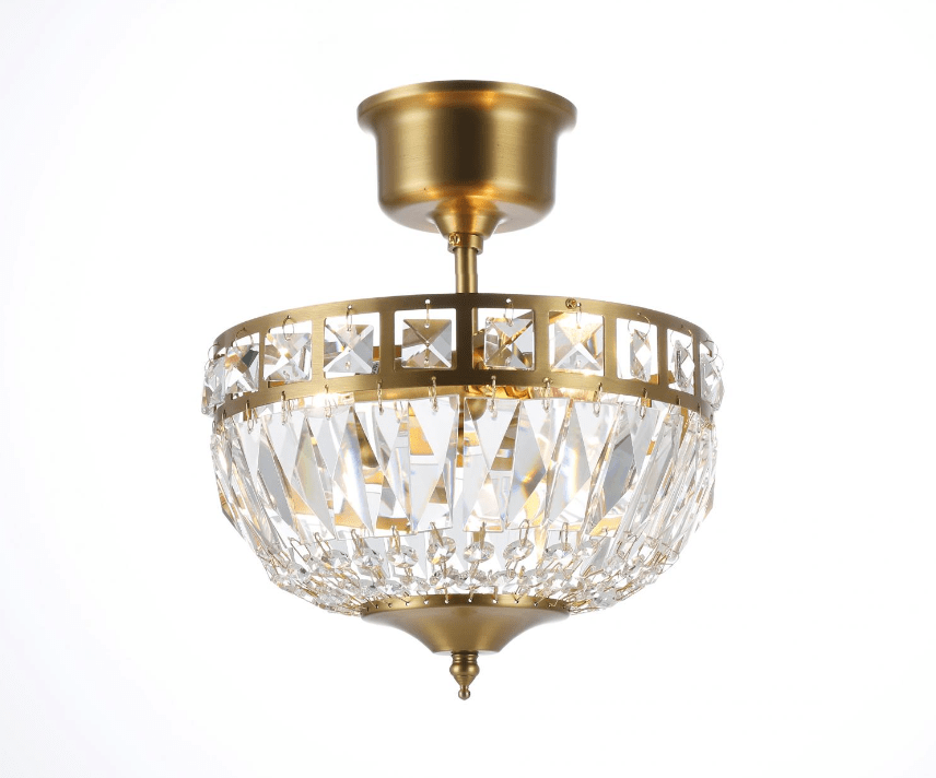 Flores Ø25 Harjattua messinkiä kristalli valmistajalta Norrsken Design - Käsin leikatut Class 1 K9 -kiteet antavat upean kiillon ja luovat kauniin valon leikin, joka muuttaa minkä tahansa huoneen kimaltelevaksi keitaaksi.