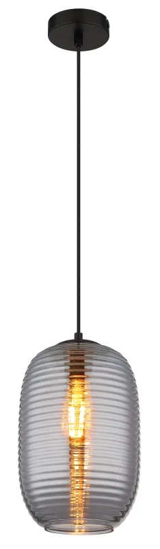 Jefrey Ø20 Savun värinen kattovalaisin valmistajalta Globo Lighting - Denna eleganta taklampa &auml;r utrustad med en rund kupa i r&ouml;kf&auml;rgat glas.