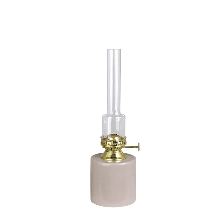 Kerosene Lamp Straight small Beige valmistajalta Strömshaga - Suora petrolilamppu beigeksi lakattua muovia ja messinki&auml;.