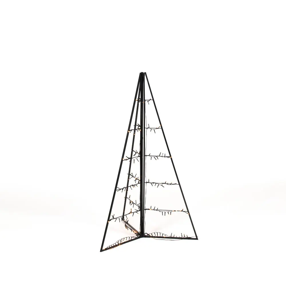 Metallikoriste Pyramidi 120cm Musta valmistajalta Konstsmide - 171 l&auml;mpim&auml;n meripihkan v&auml;risell&auml; LED-valolla se levitt&auml;&auml; eleganttia hehkua ja luo maagisen tunnelman.