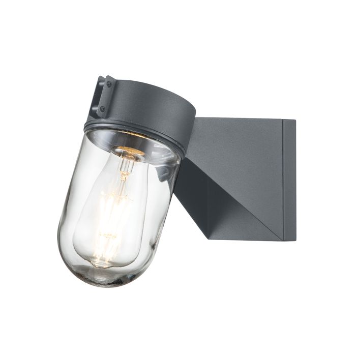 Portfino 20cm Harmaa ulkovalo valmistajalta Elstead Lighting - Tillverkad av rostfritt st&aring;l i gr&aring; finish och glas, erbjuder den en robust och v&auml;dert&aring;lig konstruktion som &auml;r idealisk f&ouml;r fasader, entr&eacute;er och uteplatser.