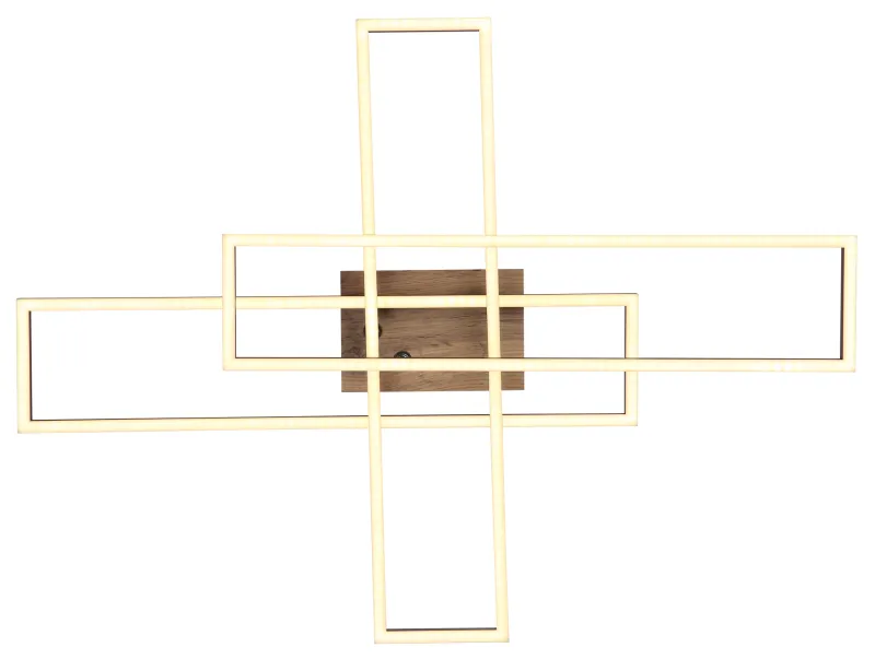 Dakari 100cm Musta plafondi valmistajalta Globo Lighting - Lampan &auml;r tillverkad av mattsvart metall i kombination med en m&ouml;rk MDF-tr&auml;look, vilket ger den en exklusiv och sofistikerad k&auml;nsla.