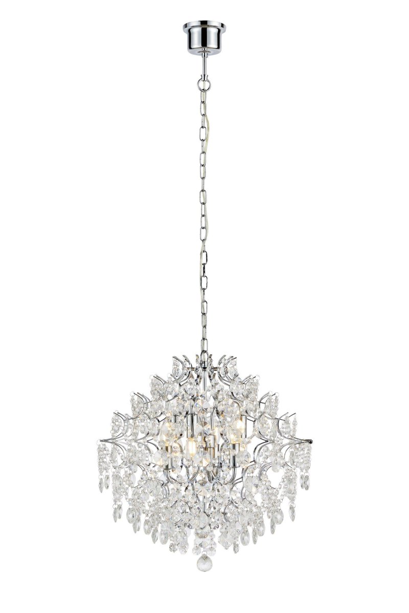 Rosendal Ø50 Kromi kristalli valmistajalta Markslöjd - Kauniiden koneleikattujen prismien ja kromatun metallikehyksen ansiosta se antaa ainutlaatuisen tunteen.