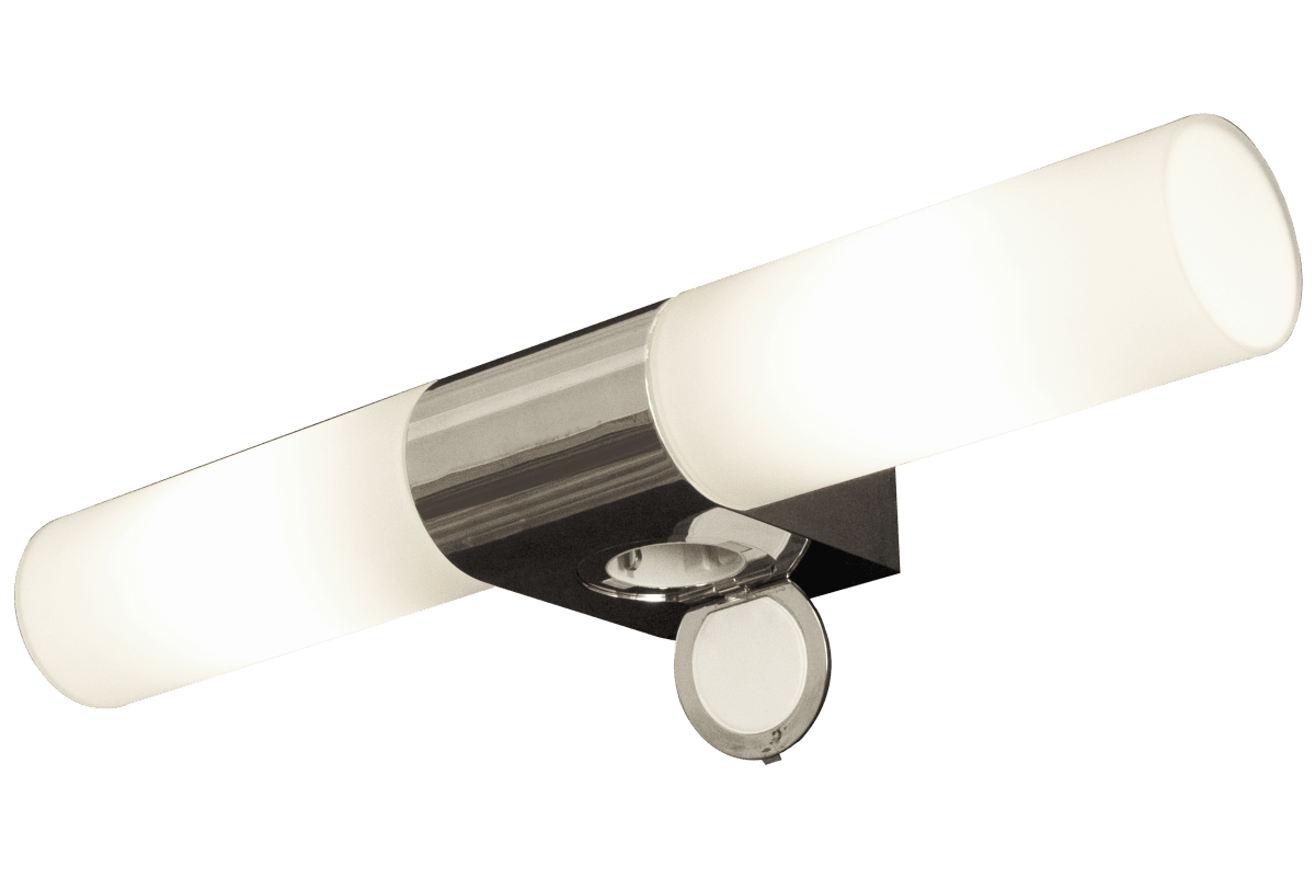 Cosenza 12cm Kromi kylpyhuoneen valaisin valmistajalta Aneta Lighting - Cosenza kaksinkertainen seinävalaisin kromattua metallia ja opaalinvalkoista lasia.