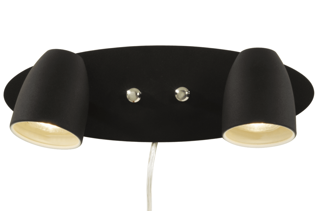 Sandnes Musta lukulamppu valmistajalta Aneta Lighting - Lamppu on p&auml;&auml;ll&auml;; ja pois p&auml;&auml;lt&auml; erillisell&auml; himmentimen p&aring; lamppu.