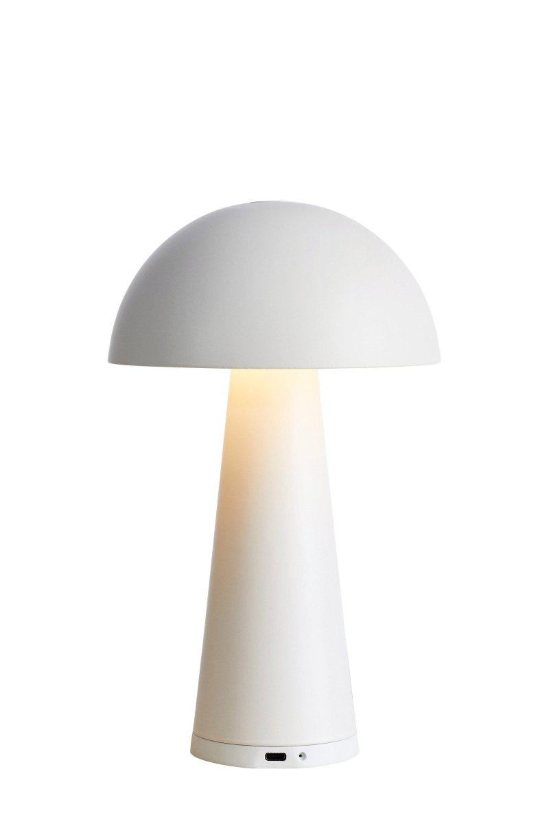 Fungi 26cm Valkoinen Siirrettävä valmistajalta Markslöjd - Fungi on tyylikäs ja kannettava pöytävalaisin mattavalkoisesta metallista, joka on suunniteltu sekä sisä- että ulkokäyttöön.