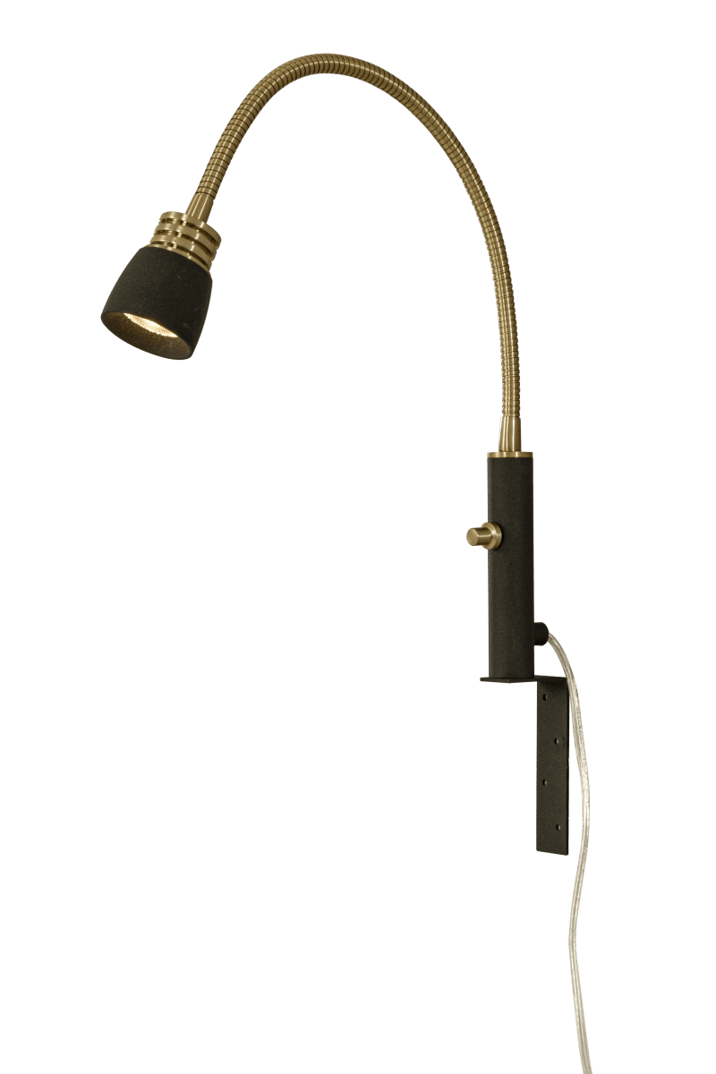 Eketorp Musta lukulamppu valmistajalta Aneta Lighting - S&auml;&auml;dett&auml;v&auml; varsi ja integroitu 3 W:n LED, joka antaa miellytt&auml;v&auml;n l&auml;mpim&auml;n valkoisen valon ja jota voidaan himment&auml;&auml;.