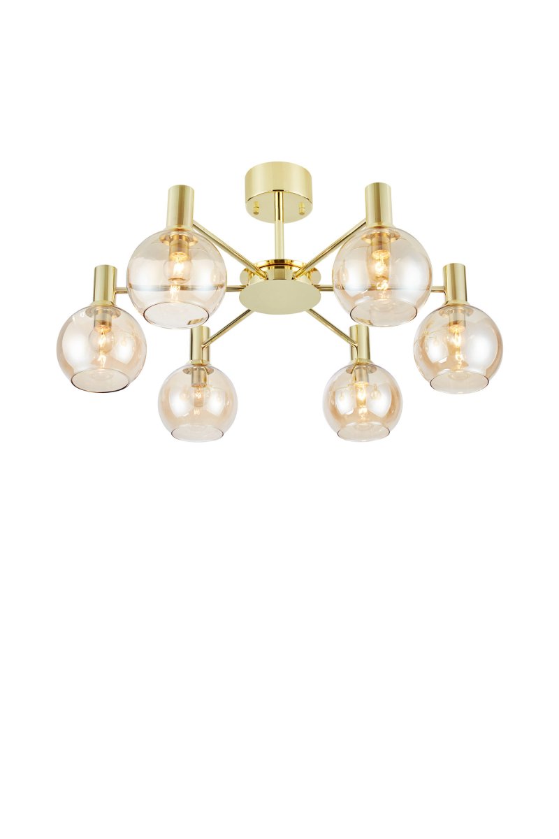 Ambra Ø75 Messinki plafondi valmistajalta Markslöjd - Ambra on suuri ja vaikuttava kattovalaisin, jossa on messinginkuosinen runko.