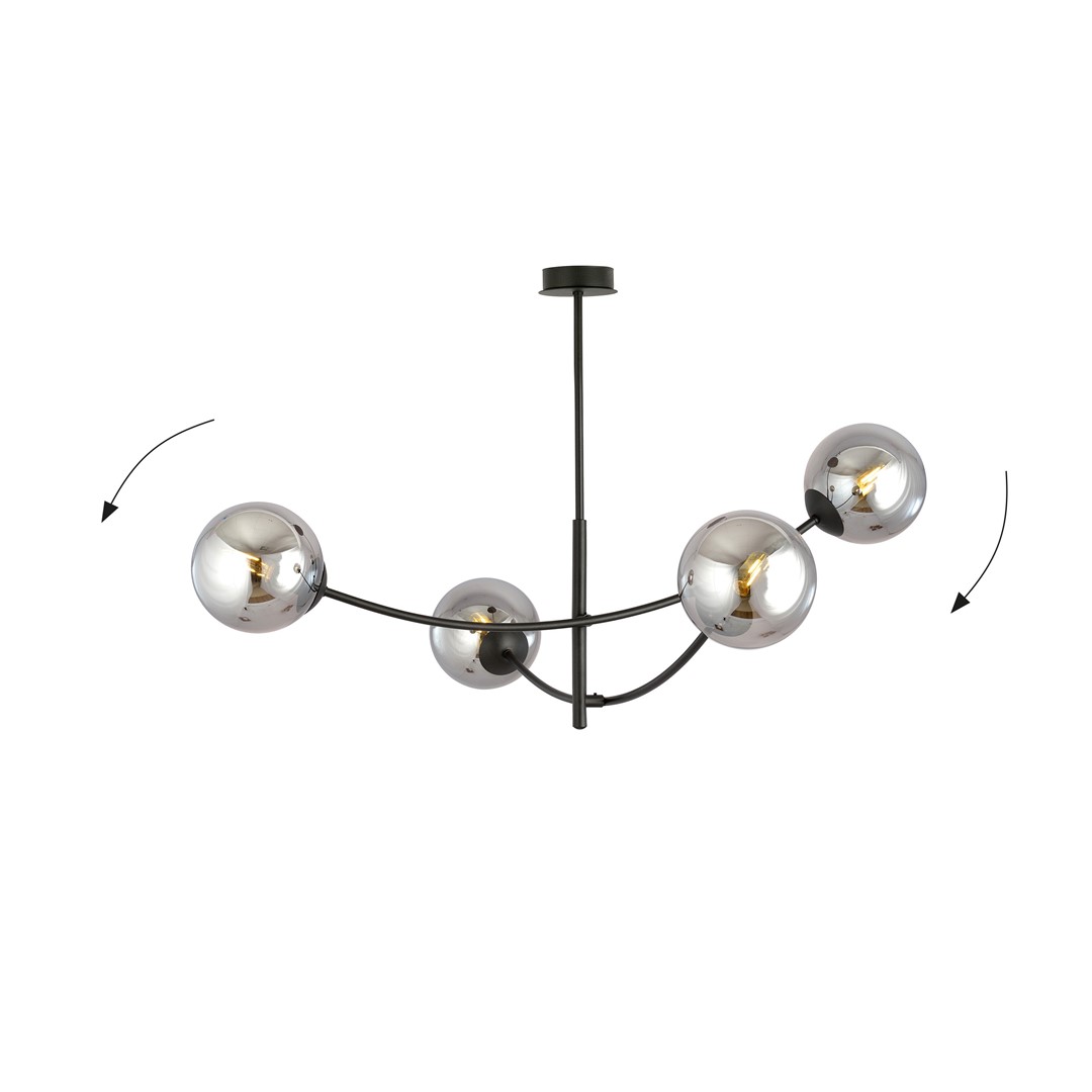 Hunter Ø90 Musta/savuinen kattovalaisin valmistajalta Emibig Lighting - Valaisin n&auml;ytt&auml;&auml; erityisen hyv&auml;lt&auml; p&ouml;yd&auml;n tai keitti&ouml;tason yl&auml;puolella, miss&auml; se luo ainutlaatuisen ja kutsuvan tunnelman.