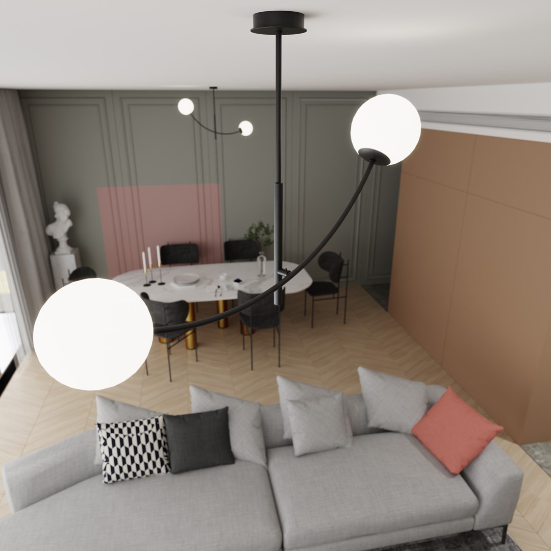 Hunter 83cm Mustavalkoinen kattovalaisin valmistajalta Emibig Lighting - Valaisin n&auml;ytt&auml;&auml; erityisen hyv&auml;lt&auml; p&ouml;yd&auml;n tai keitti&ouml;tason yl&auml;puolella, miss&auml; se luo ainutlaatuisen ja kutsuvan tunnelman.