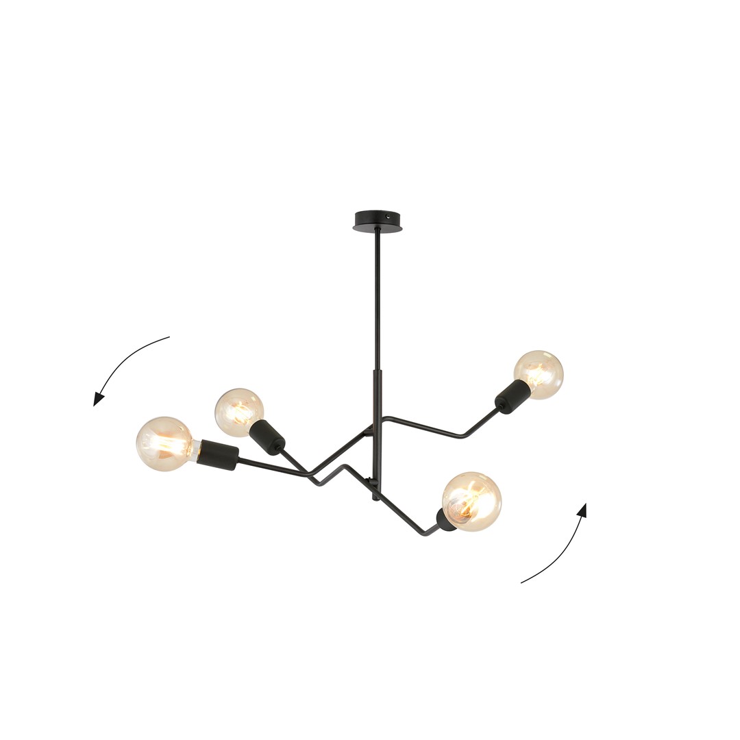Frix 66cm Musta kattovalaisin valmistajalta Emibig Lighting - T&auml;m&auml; kattovalaisin sopii t&auml;ydellisesti eleganttiin trendiin ja tekee vaikutuksen ainutlaatuisella muodollaan ja alkuper&auml;isell&auml; muotoilullaan.