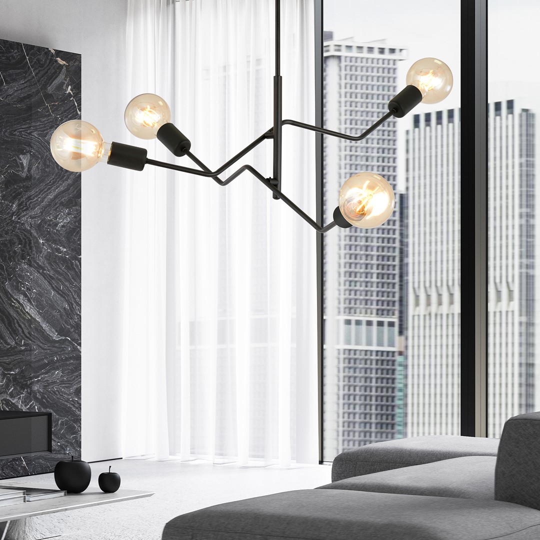 Frix 66cm Musta kattovalaisin valmistajalta Emibig Lighting - T&auml;m&auml; kattovalaisin sopii t&auml;ydellisesti eleganttiin trendiin ja tekee vaikutuksen ainutlaatuisella muodollaan ja alkuper&auml;isell&auml; muotoilullaan.