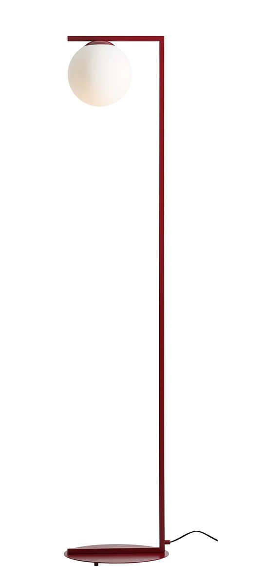 Zac Burgundia lattiavalaisin valmistajalta Artera - Valkoinen lasikupu levittää pehmeää ja miellyttävää valoa, kun taas vakaa metallirunko antaa valaisimelle tyylikkään ilmeen.