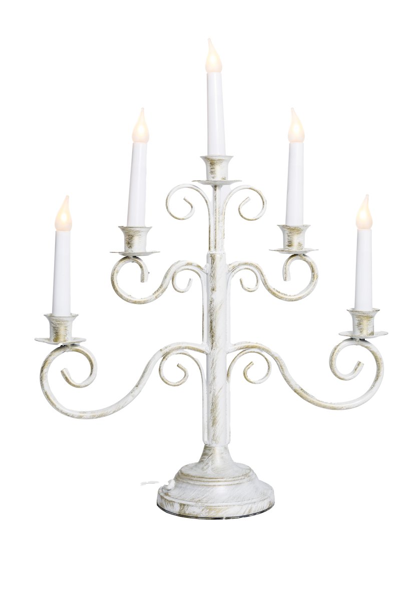 Hantverk 5 Valkoinen valmistajalta Pixie Design - Lis&auml;ksi kynttil&auml;njalka on varustettu ajastimella, joka syttyy 8 tuntia ja on sammuneena 16 tuntia.