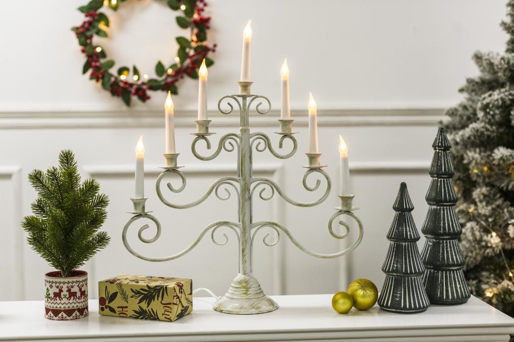 Hantverk 7 Valkoinen valmistajalta Pixie Design - Lis&auml;ksi kynttil&auml;njalka on varustettu ajastimella, joka syttyy 8 tuntia ja on sammuneena 16 tuntia.