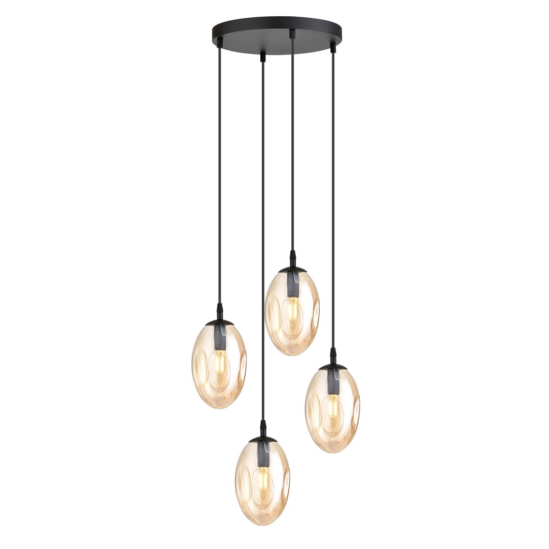 Astral Premium Ø40 Keltainen kattovalaisin valmistajalta Emibig Lighting - Valaisimet on viimeistelty meripihkanvärisillä lasikuvuilla, jotka levittävät lämmintä ja kutsuvaa valoa huoneeseen.