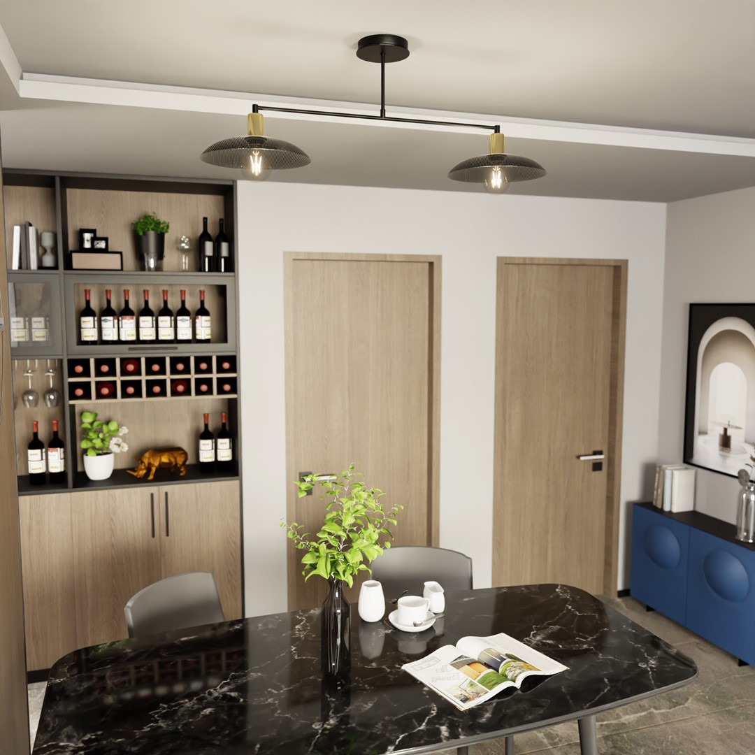 Spirit 100cm Musta plafondi valmistajalta Emibig Lighting - N&auml;m&auml; teolliset kattovalaisimet huokuvat luonnetta ja yhdist&auml;v&auml;t metalliset elementit minimalistiseen eleganssiin.