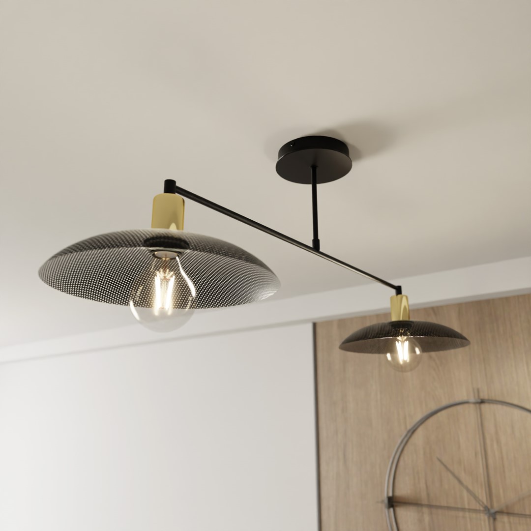 Spirit 100cm Musta plafondi valmistajalta Emibig Lighting - N&auml;m&auml; teolliset kattovalaisimet huokuvat luonnetta ja yhdist&auml;v&auml;t metalliset elementit minimalistiseen eleganssiin.