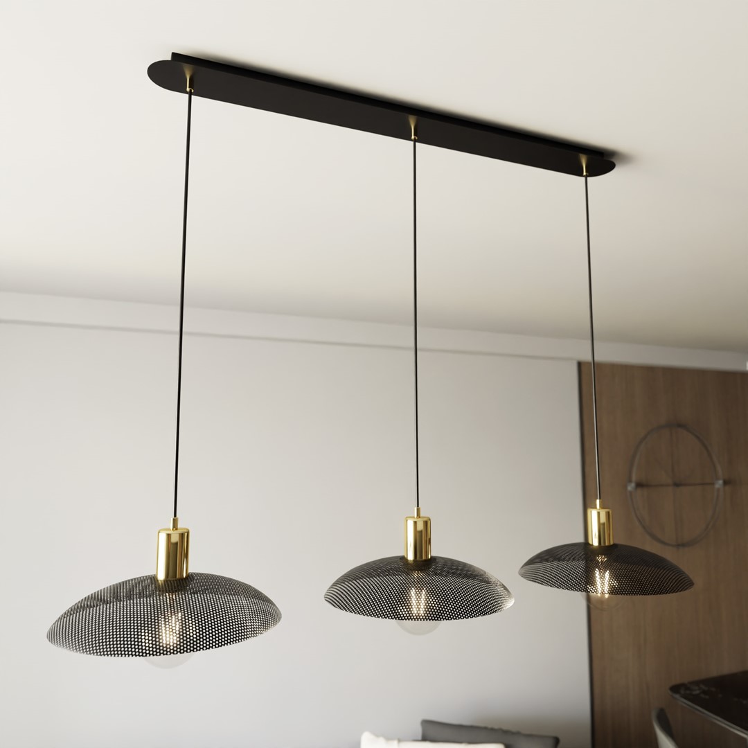 Spirit 90cm Musta kattovalaisin valmistajalta Emibig Lighting - N&auml;m&auml; teolliset kattovalaisimet huokuvat luonnetta ja yhdist&auml;v&auml;t metalliset elementit minimalistiseen eleganssiin.