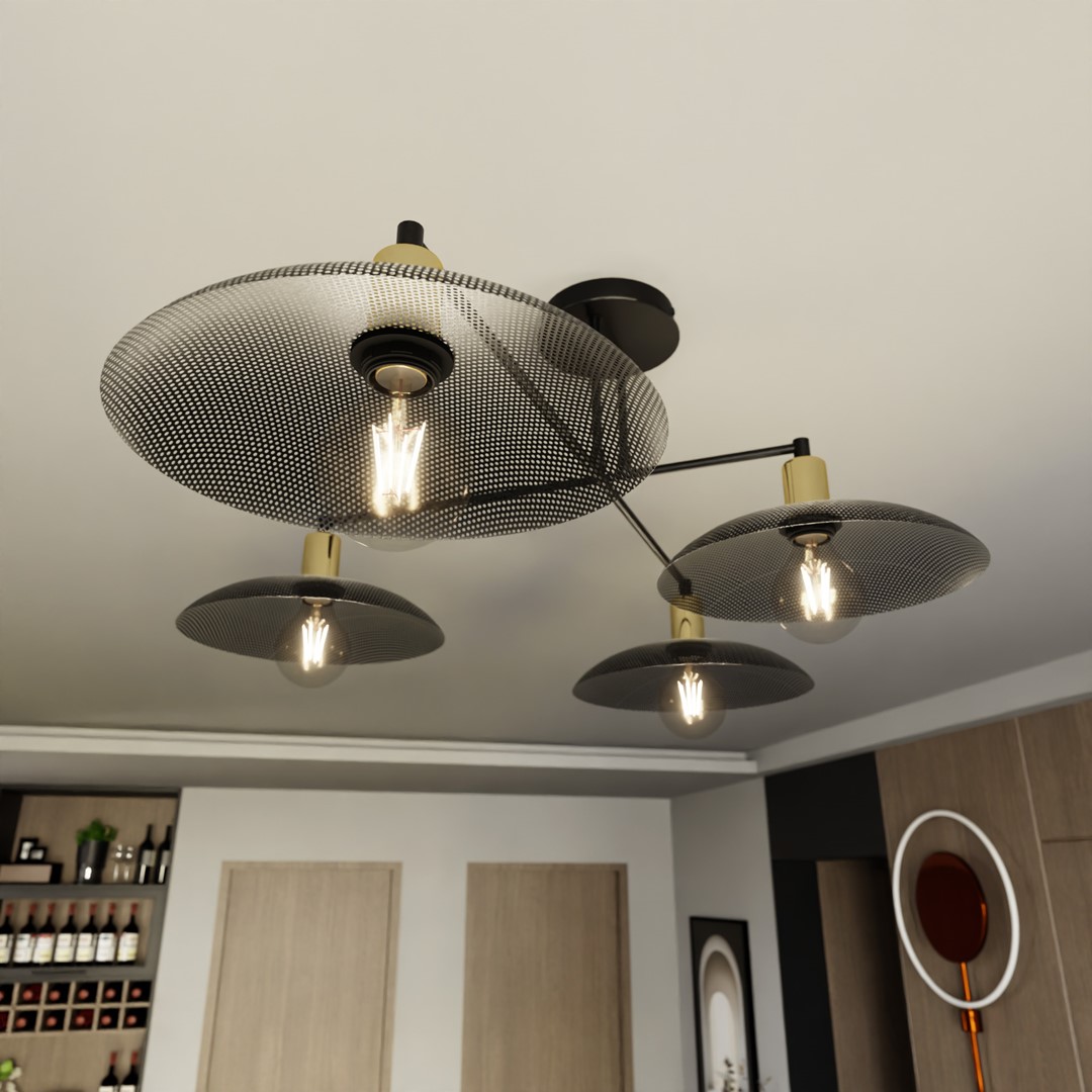 Spirit 100cm Musta plafondi valmistajalta Emibig Lighting - N&auml;m&auml; teolliset kattovalaisimet huokuvat luonnetta ja yhdist&auml;v&auml;t metalliset elementit minimalistiseen eleganssiin.