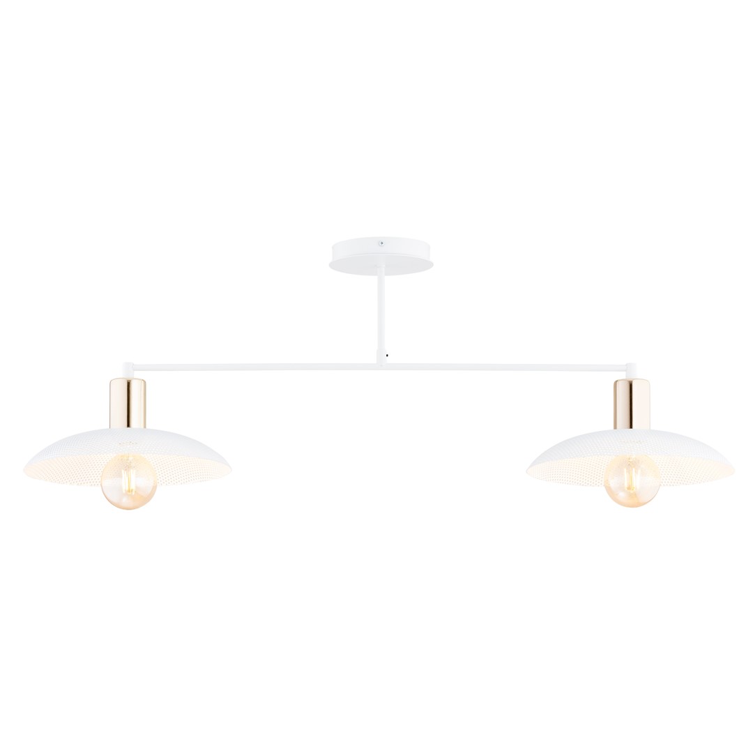 Spirit 100cm Valkoinen plafondi valmistajalta Emibig Lighting - N&auml;m&auml; teolliset kattovalaisimet huokuvat luonnetta ja yhdist&auml;v&auml;t metalliset elementit minimalistiseen eleganssiin.