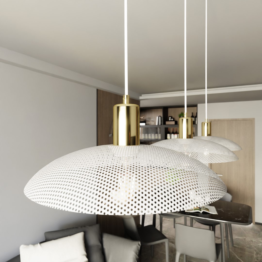 Spirit 90cm Valkoinen kattovalaisin valmistajalta Emibig Lighting - N&auml;m&auml; teolliset kattovalaisimet huokuvat luonnetta ja yhdist&auml;v&auml;t metalliset elementit minimalistiseen eleganssiin.