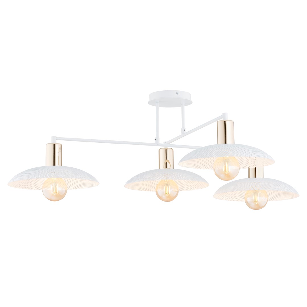 Spirit 100cm Valkoinen plafondi valmistajalta Emibig Lighting - N&auml;m&auml; teolliset kattovalaisimet huokuvat luonnetta ja yhdist&auml;v&auml;t metalliset elementit minimalistiseen eleganssiin.