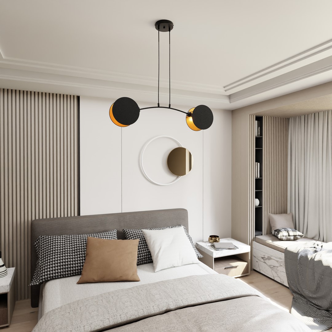 Motif 82cm Musta kattovalaisin valmistajalta Emibig Lighting - Motif on moderni kattolamppusarja, joka tekee vaikutuksen eleganssillaan ja innovatiivisella muotoilullaan.