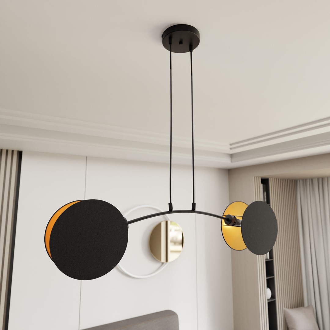 Motif 82cm Musta kattovalaisin valmistajalta Emibig Lighting - Motif on moderni kattolamppusarja, joka tekee vaikutuksen eleganssillaan ja innovatiivisella muotoilullaan.