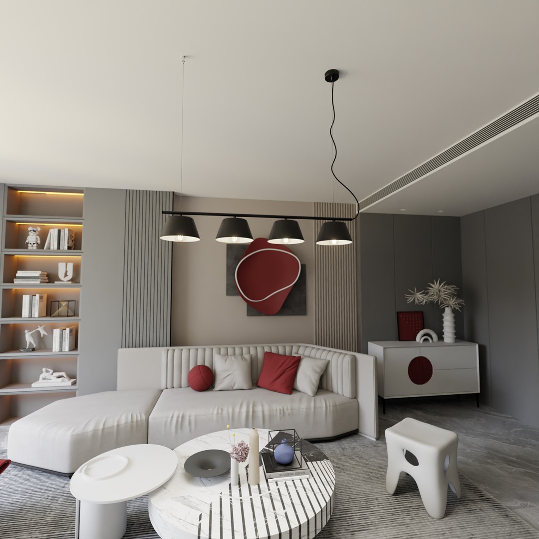 Gelato 100cm Musta kattovalaisin valmistajalta Emibig Lighting - Yksinkertainen mutta tyylik&auml;s muotoilu sopii moderniin sisustukseen ja antaa keveyden ja harmonian tunteen.