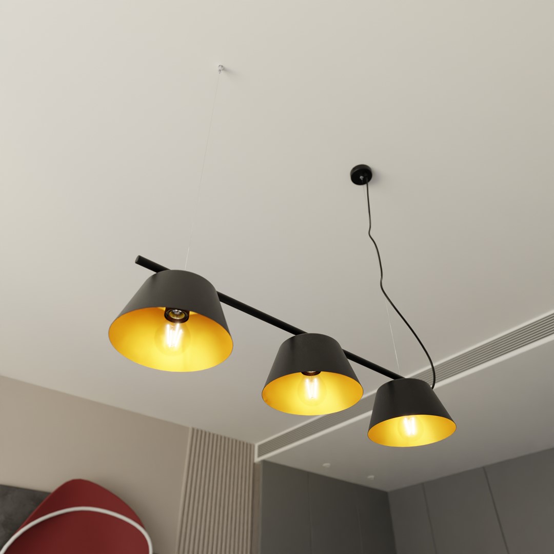 Gelato 82cm Musta kattovalaisin valmistajalta Emibig Lighting - Yksinkertainen mutta tyylik&auml;s muotoilu sopii moderniin sisustukseen ja antaa keveyden ja harmonian tunteen.