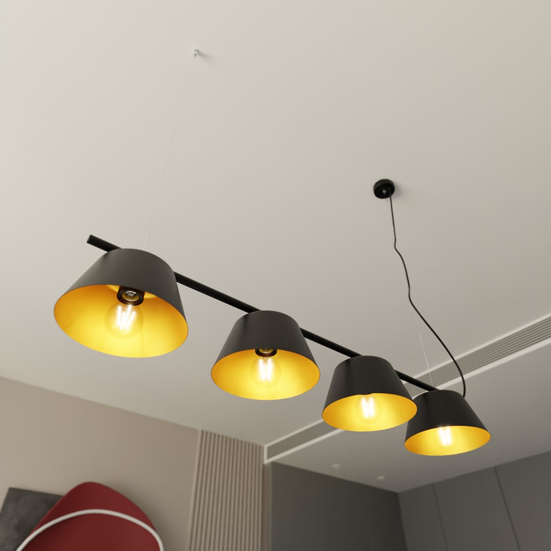 Gelato 100cm Musta kattovalaisin valmistajalta Emibig Lighting - Yksinkertainen mutta tyylik&auml;s muotoilu sopii moderniin sisustukseen ja antaa keveyden ja harmonian tunteen.