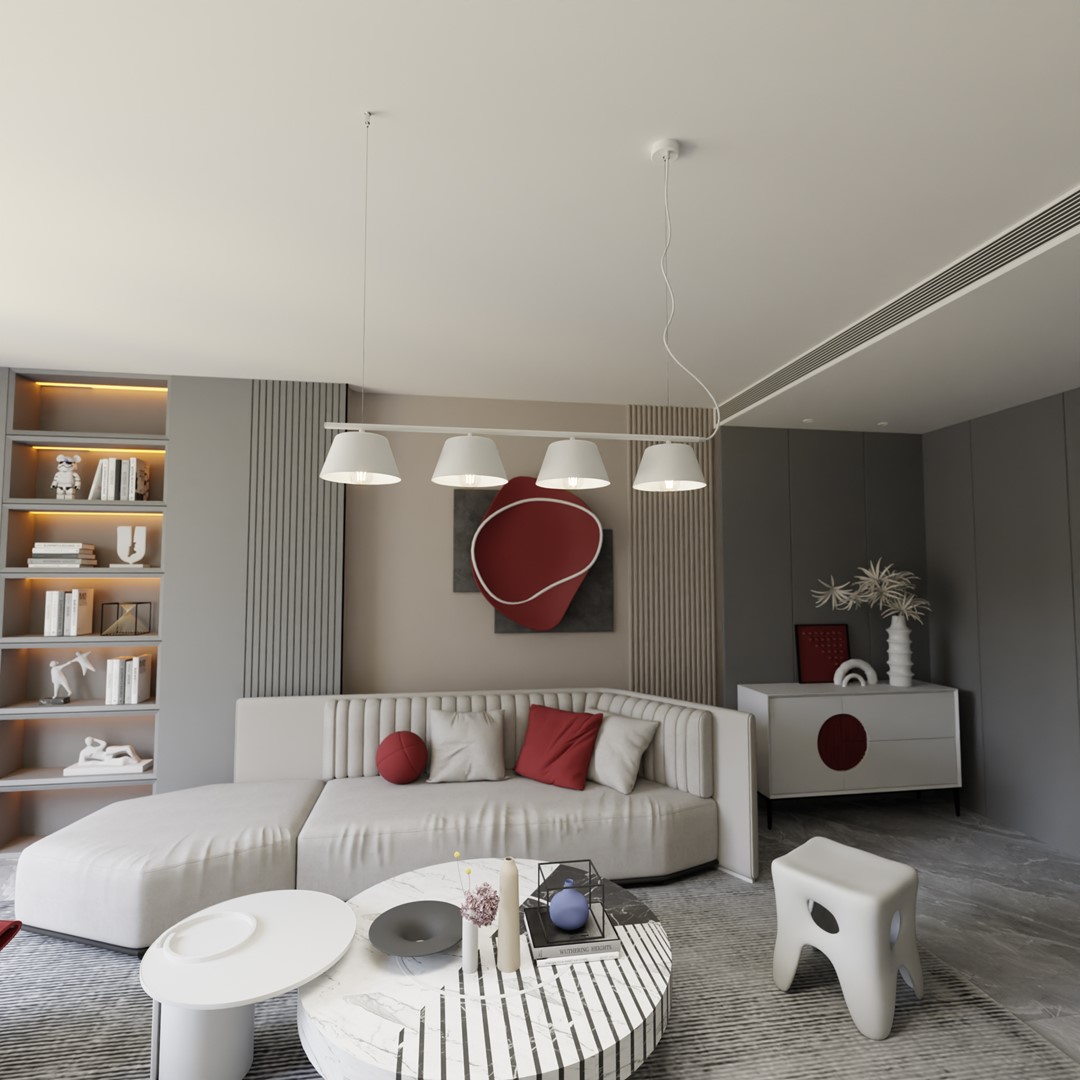 Gelato 100cm Valkoinen kattovalaisin valmistajalta Emibig Lighting - Yksinkertainen mutta tyylik&auml;s muotoilu sopii moderniin sisustukseen ja antaa keveyden ja harmonian tunteen.