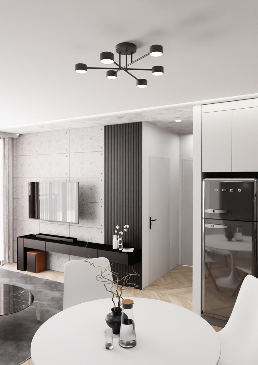 Halo Ø60 Musta plafondi valmistajalta Emibig Lighting - Halo – Tässä poikkeuksellisessa valaistuksessa on moderni ja minimalistinen muotoilu.