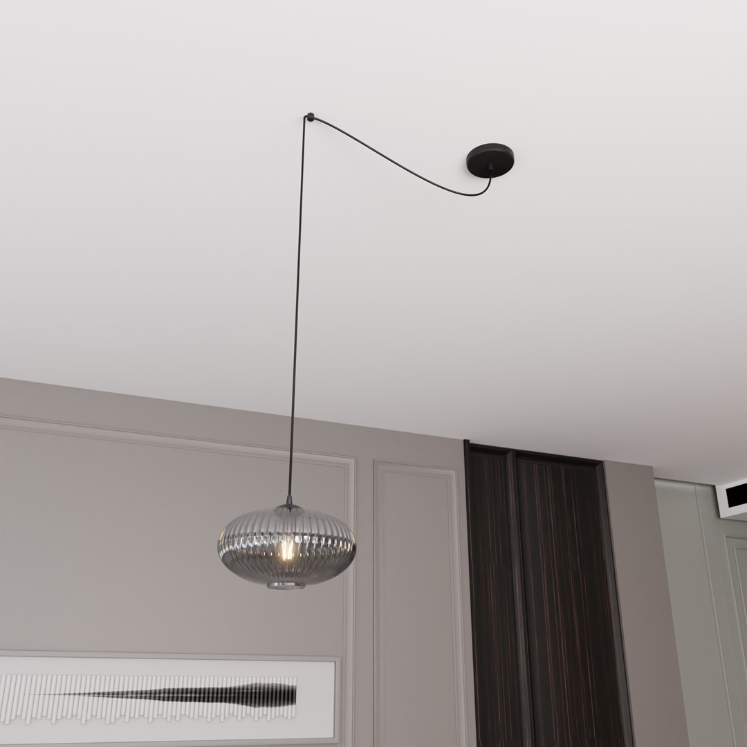 Origo Ø30 Savun värinen kattovalaisin valmistajalta Emibig Lighting - Valitset itse johdon sijainnin ja voit siten p&auml;&auml;tt&auml;&auml; miss&auml; ja kuinka korkealle lampun pit&auml;&auml; ripustaa.