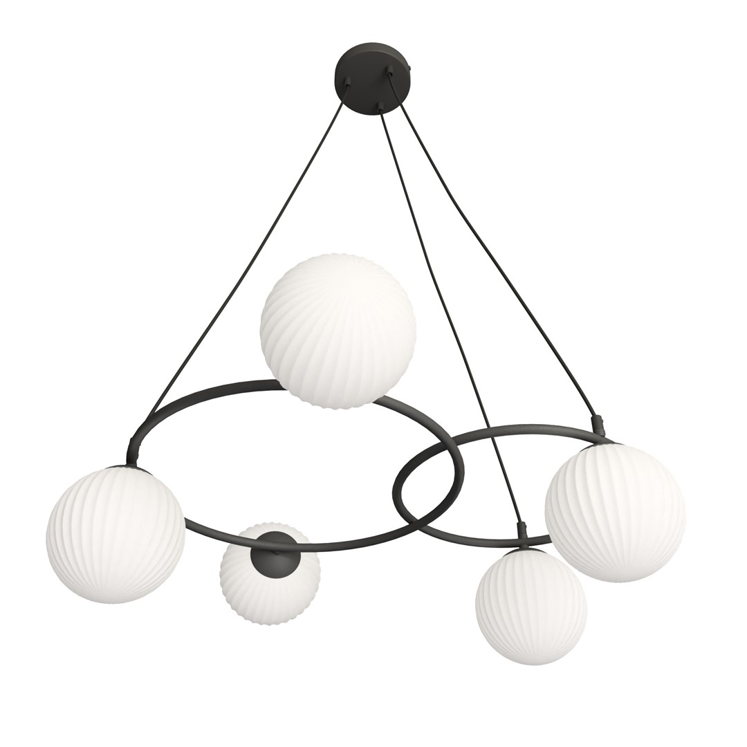 Libra 70cm Valkoinen kattovalaisin valmistajalta Emibig Lighting - sormukset antavat kevyen ja harmonisen ilmeen, kun taas opaalilasikuvut levitt&auml;v&auml;t h&auml;ik&auml;isem&auml;t&ouml;nt&auml; ja miellytt&auml;v&auml;&auml; valoa, joka luo kodikkaan tunnelman.
