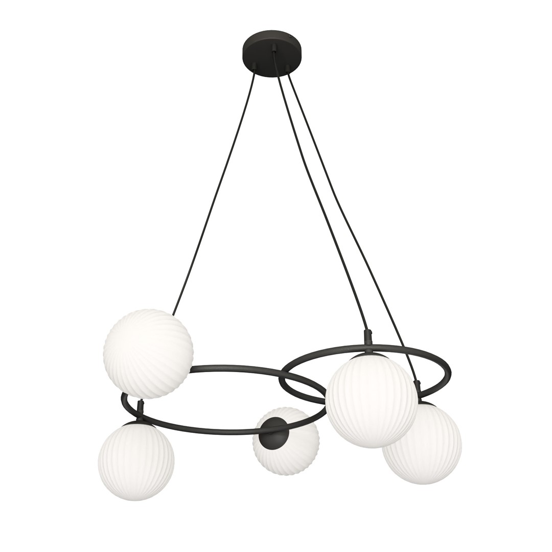 Libra 70cm Valkoinen kattovalaisin valmistajalta Emibig Lighting - sormukset antavat kevyen ja harmonisen ilmeen, kun taas opaalilasikuvut levitt&auml;v&auml;t h&auml;ik&auml;isem&auml;t&ouml;nt&auml; ja miellytt&auml;v&auml;&auml; valoa, joka luo kodikkaan tunnelman.