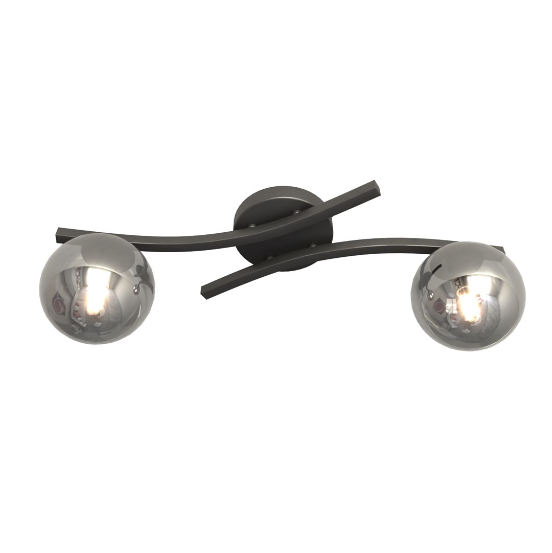 Opus 60cm Savun värinen plafondi valmistajalta Emibig Lighting - Yksinkertainen muoto ja savulasikuvut antavat huoneeseen pehmeytt&auml; ja keveytt&auml;, kun taas lamppu levitt&auml;&auml; miellytt&auml;v&auml;&auml;, hajavaloa.