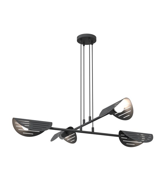 Saber 104cm Musta kattovalaisin valmistajalta Emibig Lighting - Sabre-kattovalaisin on ainutlaatuinen riippuvalaisin, jossa yhdistyy moderni muotoilu ja katseenvangitsija laserleikatut metallin yksityiskohdat.