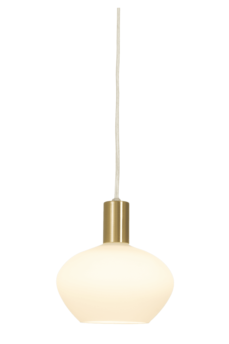 Bell Ø15 Valkoinen ikkunavalaisin valmistajalta Aneta Lighting - Valmistettu mattapintaisesta messingistä ja pyöreästä opaalilasista, joka antaa pehmeän ja miellyttävän hehkun.