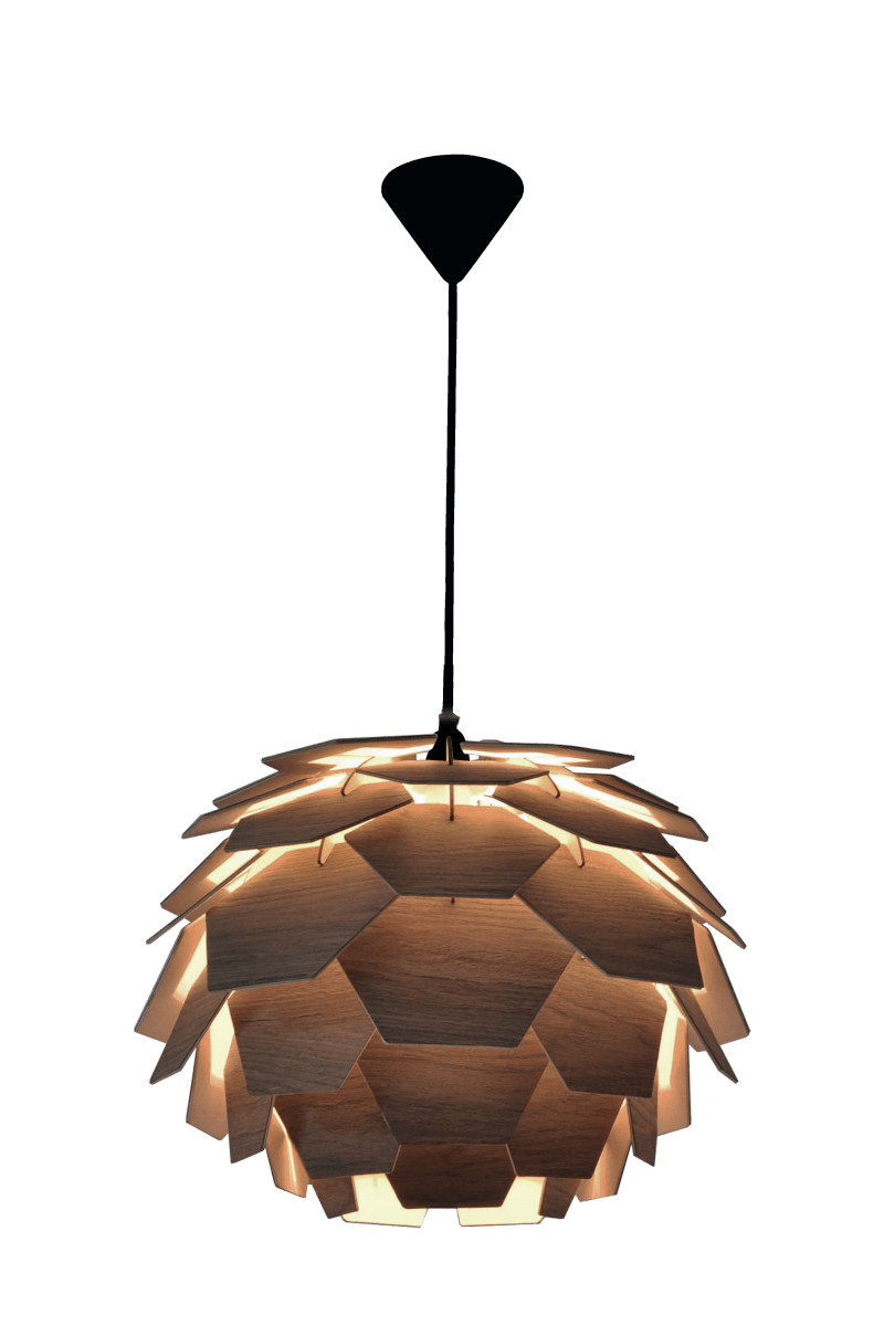 Carpatica Ø40 Ruskea tahra kattovalaisin valmistajalta Aneta Lighting - Kattokuppi on valkoista muovia koukkuripustetta varten ja riviliittimellä.