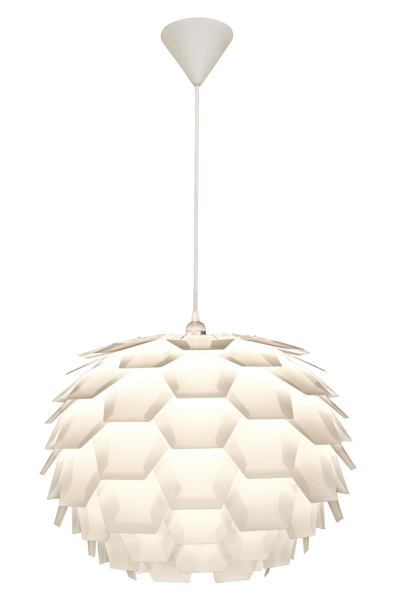 Carpatica Ø60 Valkoinen kattovalaisin valmistajalta Aneta Lighting - Kattokuppi on valkoista muovia koukkuripustetta varten ja riviliittimellä.