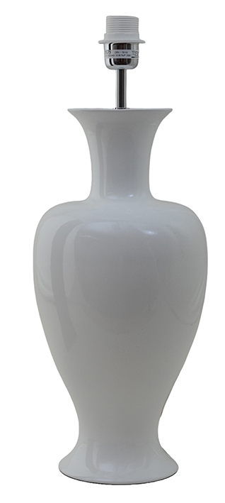 Mindy 50cm Vit lampunjalka valmistajalta Hallbergs - Denna eleganta lampfot i keramik har en mjuk, klassisk form och blank vit finish som ger ett varmt och stilrent uttryck.