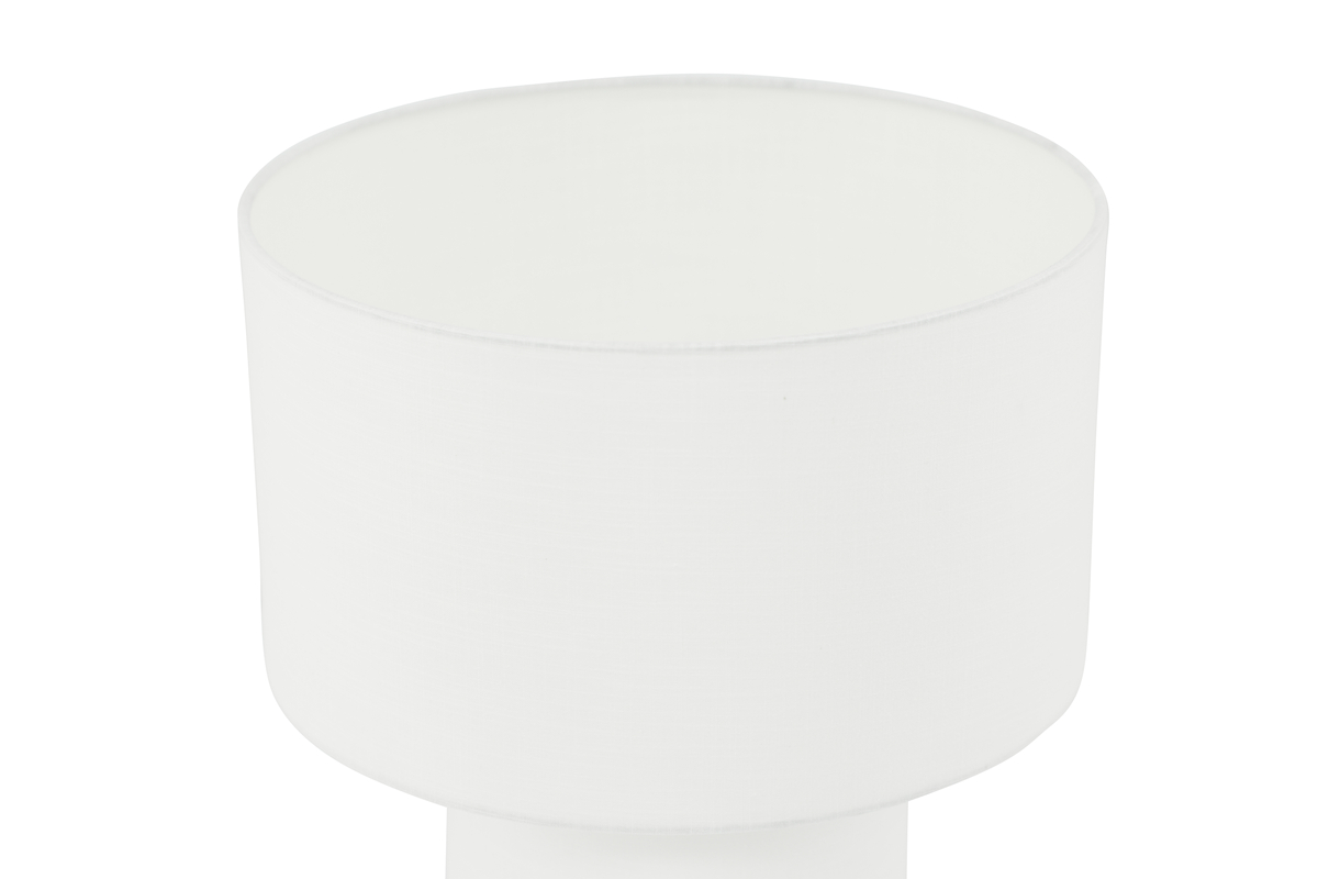 Globia 40cm Valkoinen pöytävalaisin valmistajalta Venture Design - Valaisimen kanta ja varjostin on kokonaan peitetty kauniilla valkoisella pellavakankaalla, joka lis&auml;&auml; kodin pehme&auml;&auml; tunnelmaa.