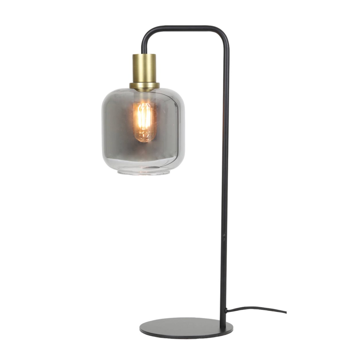Lekar 58cm Musta pöytävalaisin valmistajalta Light & Living - Sävytetyt lasit luovat pehmeän ja lämpimän valon jakautumisen, joka on täydellinen tyylikkääseen ja eleganttiin sisustukseen.