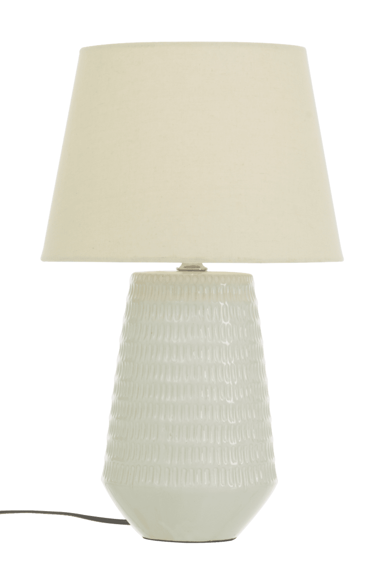 Mona 45cm Valkoinen pöytävalaisin valmistajalta Aneta Lighting - Mona-pöytävalaisin on tyylikäs ja ajaton valaisin, jossa on valkoinen keraaminen jalusta ja yhteensopiva valkoinen tekstiilivarjostin.