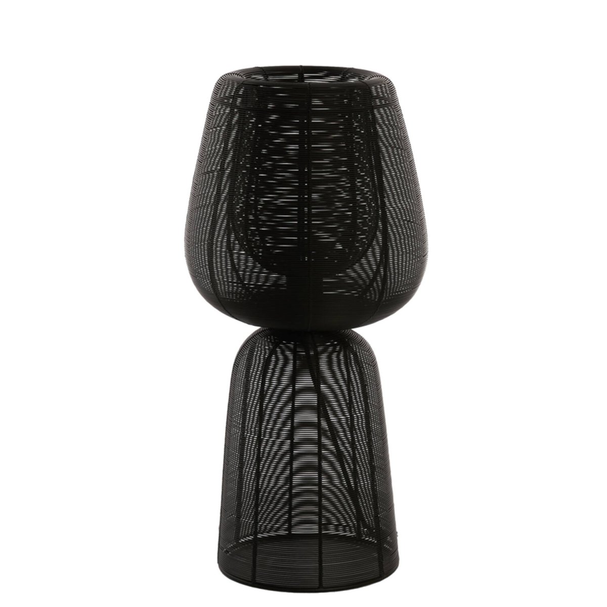 Aboso 54cm Musta pöytävalaisin valmistajalta Light & Living - Sen ainutlaatuinen muoto antaa modernin ja elegantin tunnelman, ja se sopii täydellisesti sekä teolliseen että skandinaaviseen sisustukseen.