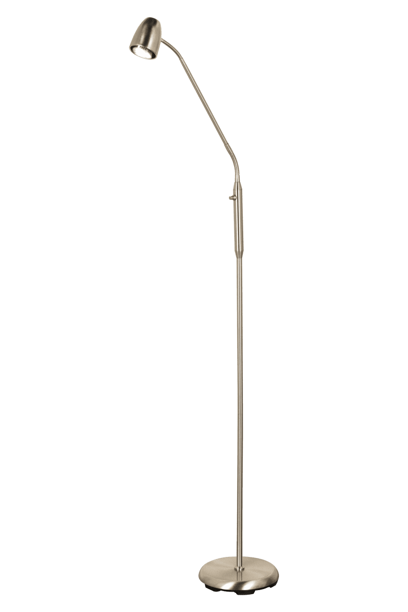 Sandnes 1 Teräs lattiavalaisin valmistajalta Aneta Lighting - tanko ja säädettävä pää.