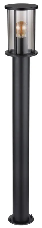 Gracey 100cm Musta pylväsvalaisimet valmistajalta Globo Lighting - Gracey &auml;r en pollare i stilren design, tillverkad av mattsvart rostfritt st&aring;l och har en r&ouml;kf&auml;rgad glassk&auml;rm.