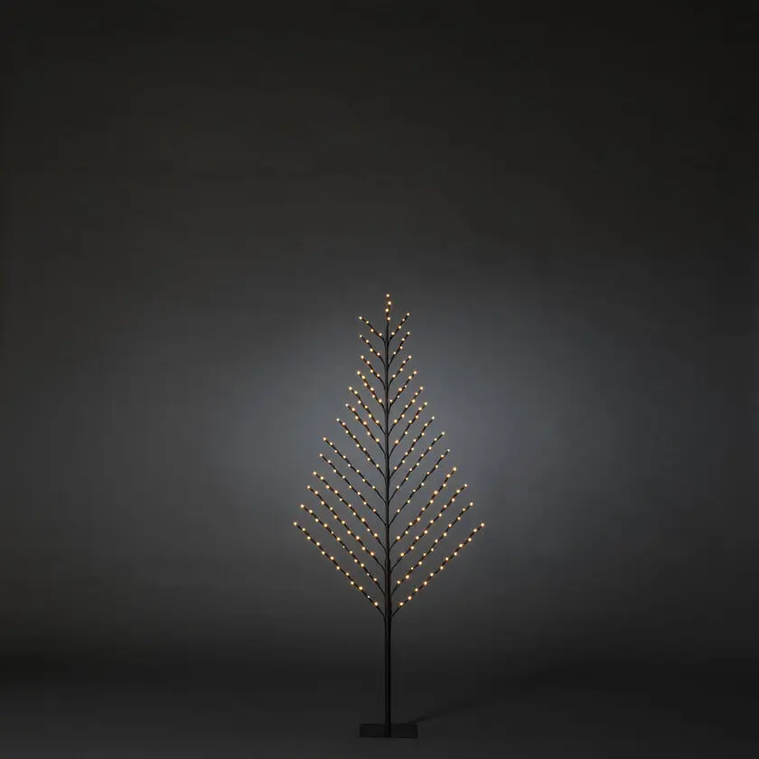 2D Musta Puu 150cm Musta valmistajalta Konstsmide - Varustettu 200 himme&auml;ll&auml; ruskealla LED-valolla, jotka levitt&auml;v&auml;t l&auml;mmint&auml; ja pehme&auml;&auml; hehkua.